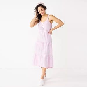 Sonoma Light Pink Sleeveless Maxi Dress